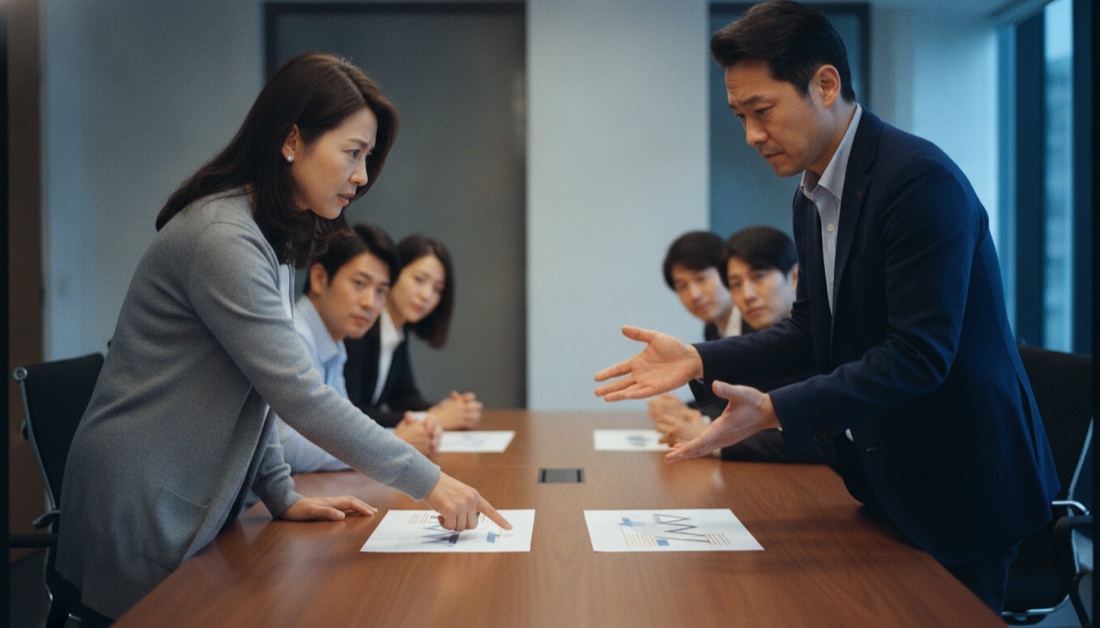 示意圖：一、表面和氣 vs 良性衝突：高階主管會議沒人反對，是好事嗎